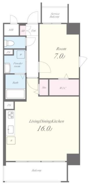 サンカトル(1LDK/8階)の間取り写真
