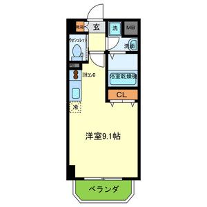 クリスタルエレガンスイースト(ワンルーム/3階)の間取り写真