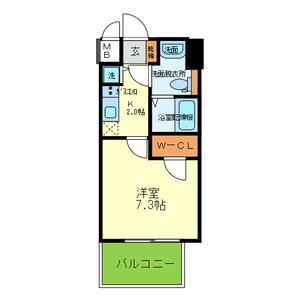 オルゴグラート森ノ宮 南館(1K/2階)の間取り写真