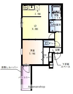 フジパレス城東諏訪サウス2番館(1LDK/2階)の間取り写真