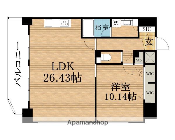 プレジオ鎗屋町(1LDK/15階)の間取り写真