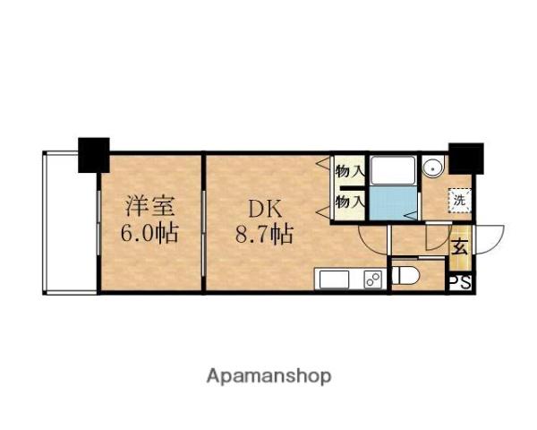 グランシス天満橋(1LDK/4階)の間取り写真