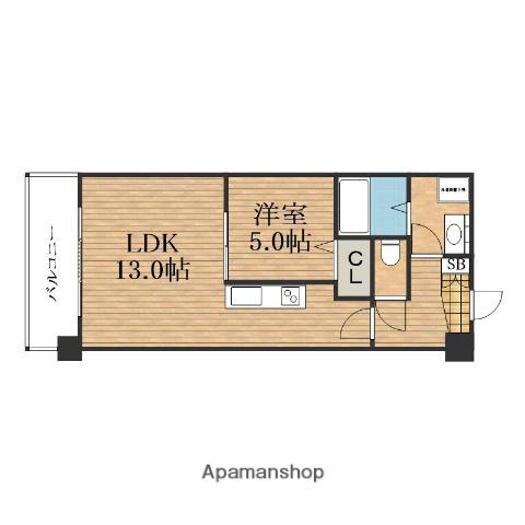 グランシス天満橋(1LDK/9階)の間取り写真