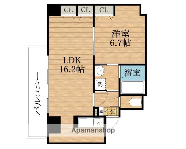 コスモリード谷町六丁目(1LDK/11階)の間取り写真