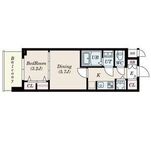 S-RESIDENCE日本橋QUALIER(2K/4階)の間取り写真