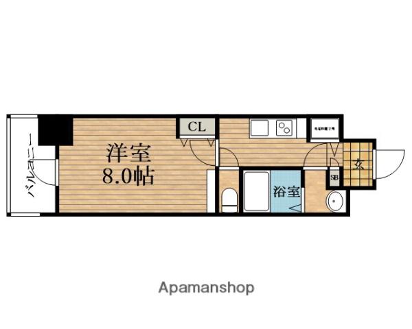 LADOUCEUR玉造(1K/5階)の間取り写真