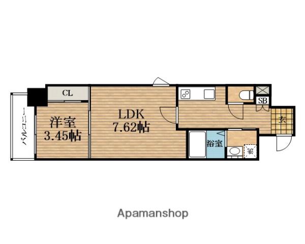 CAVANA本町(1LDK/12階)の間取り写真
