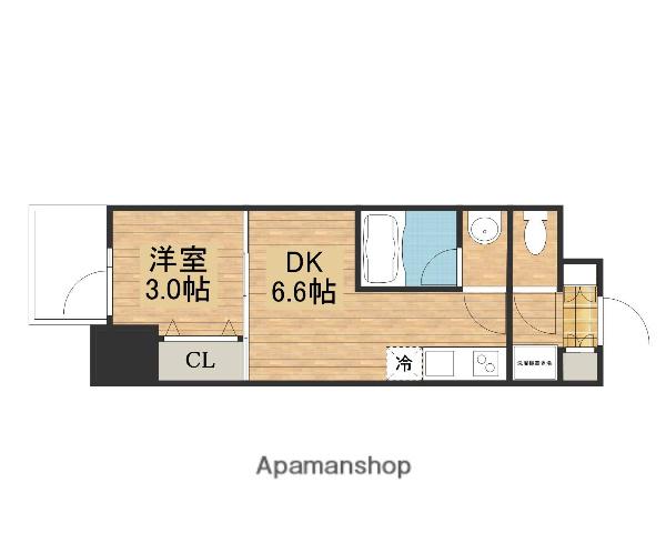 DIMUS北浜(1LDK/3階)の間取り写真