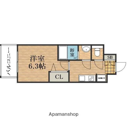 プレサンス大手前ピリオド(1K/12階)の間取り写真