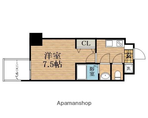 プレミアムコート谷町4丁目(1K/5階)の間取り写真