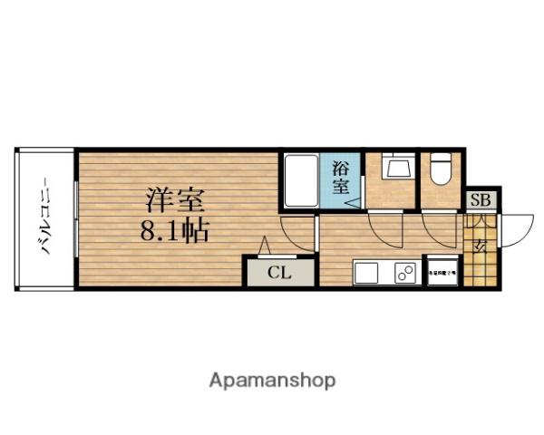 プレサンス心斎橋ソレイユ(1K/13階)の間取り写真