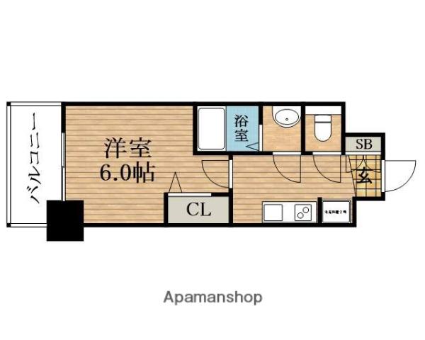 プレサンス長堀通グレイタス(1K/10階)の間取り写真