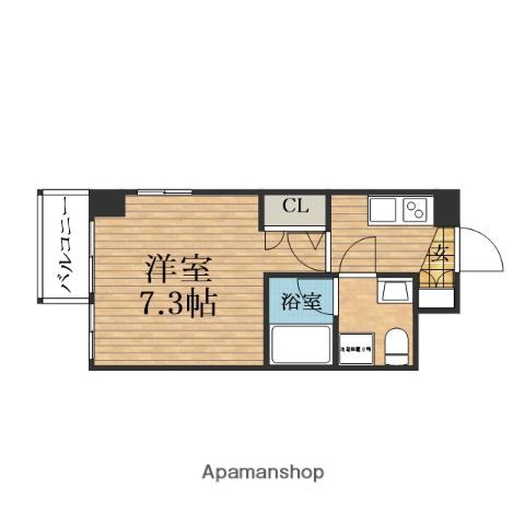 ミュプレ北浜イースト(1K/14階)の間取り写真