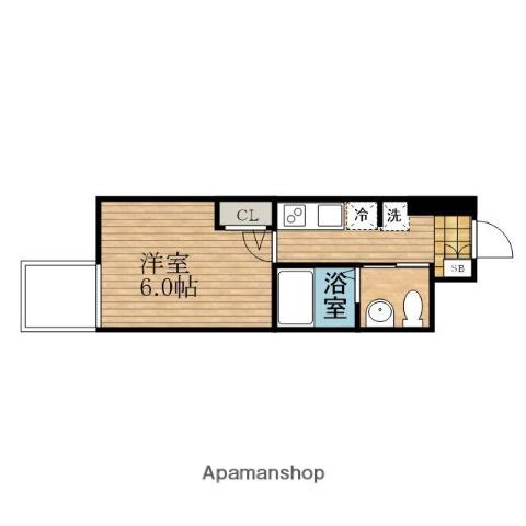 セレニテ上町台(1K/10階)の間取り写真