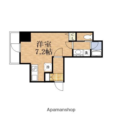 レジュールアッシュ大阪城ウエスト(1K/4階)の間取り写真