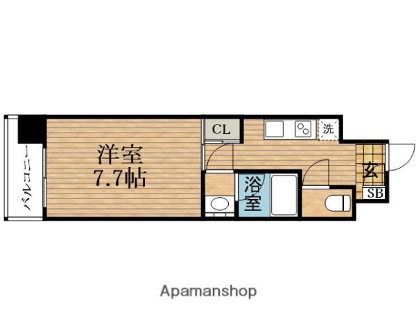 アスヴェルタワー大阪城ウエスト(1K/11階)の間取り写真