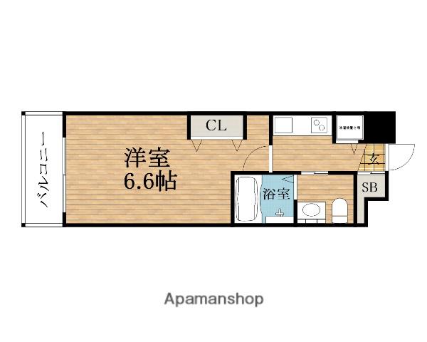 アーデンタワー本町イースト(1K/12階)の間取り写真