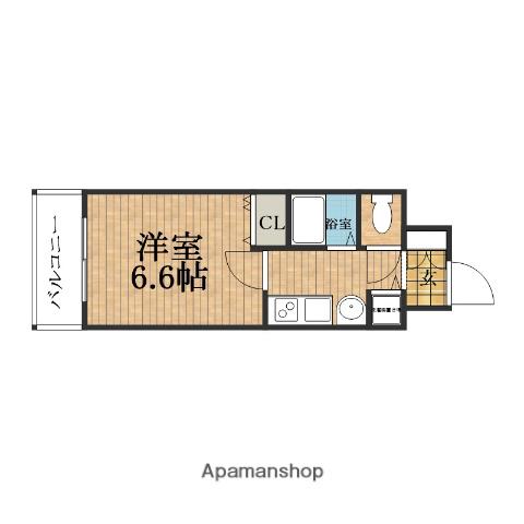 プレサンス本町プライム(1K/3階)の間取り写真