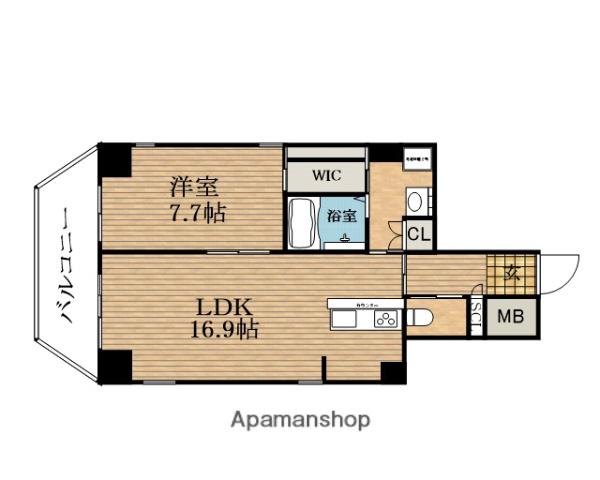 B-PROUD天満橋(1LDK/5階)の間取り写真