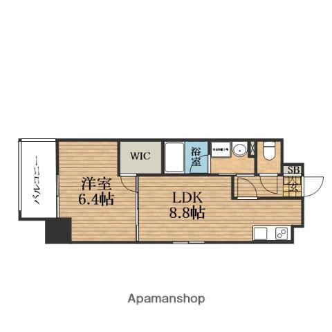 アプリーレ堺筋本町(1LDK/7階)の間取り写真