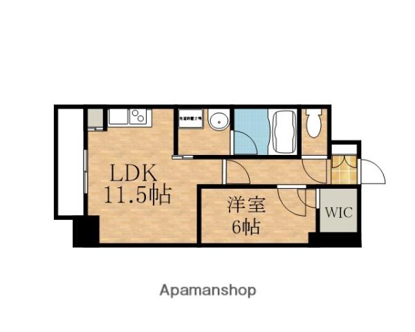 アプリーレ堺筋本町(1LDK/10階)の間取り写真