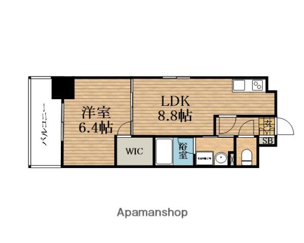 アプリーレ堺筋本町(1LDK/5階)の間取り写真