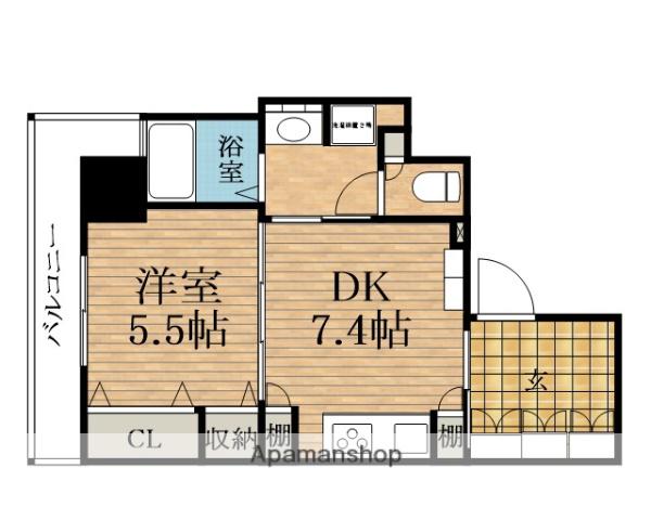 アーバネックス淀屋橋(1DK/3階)の間取り写真