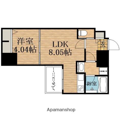 プレジオ本町(1LDK/14階)の間取り写真