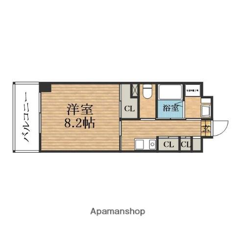 サン・ロレンツ心斎橋東(1K/5階)の間取り写真