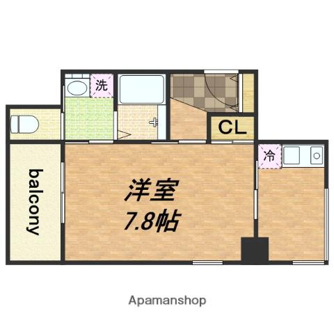 サン・ロレンツ心斎橋東(1K/2階)の間取り写真