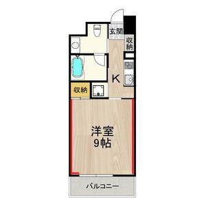 グランツ西大橋(1K/9階)の間取り写真