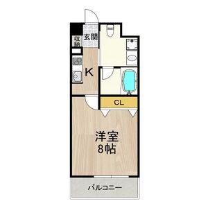 グランツ西大橋(1K/12階)の間取り写真