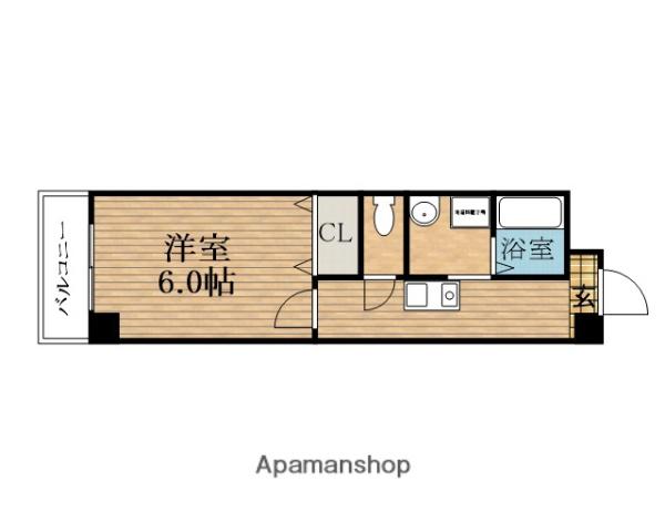 ブルーノ長堀(1K/8階)の間取り写真