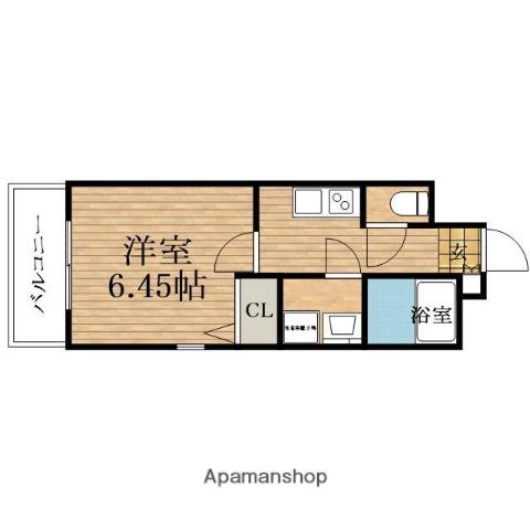 ウエンズ東心斎橋(1K/9階)の間取り写真