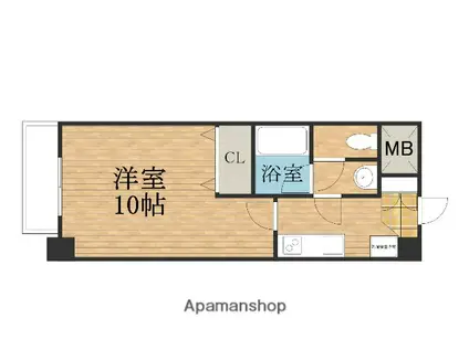 ラシェネガ心斎橋(1K/3階)の間取り写真