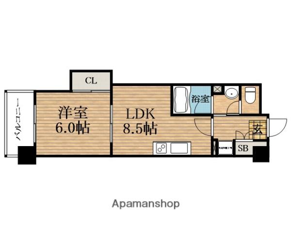 マスターズ・レジデンス道頓堀Ⅱ(1LDK/5階)の間取り写真