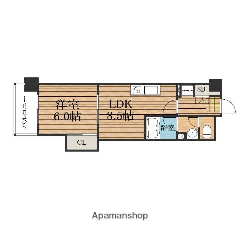マスターズ・レジデンス道頓堀Ⅱ(1LDK/3階)の間取り写真