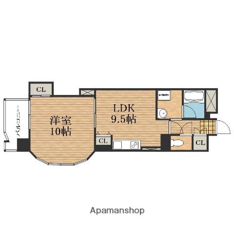 マスターズ・レジデンス道頓堀Ⅱ(1LDK/5階)の間取り写真