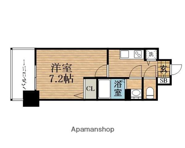 エスリード大阪城PREMIER(1K/8階)の間取り写真