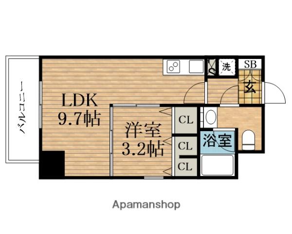 レオンコンフォート北浜(1LDK/8階)の間取り写真