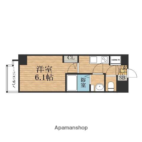 プレサンス心斎橋ブライト(1K/7階)の間取り写真