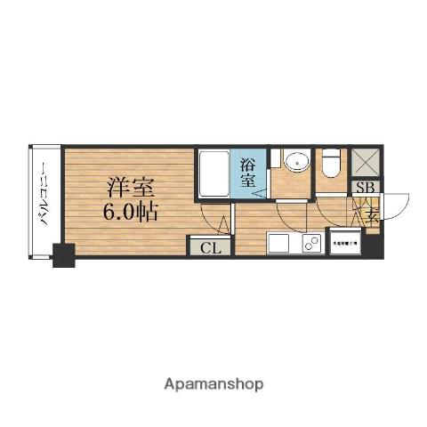 プレサンス心斎橋ブライト(1K/6階)の間取り写真