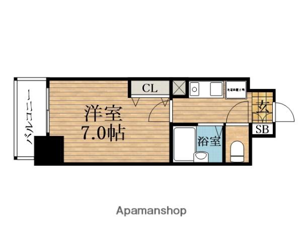 エスリード松屋町(1K/7階)の間取り写真