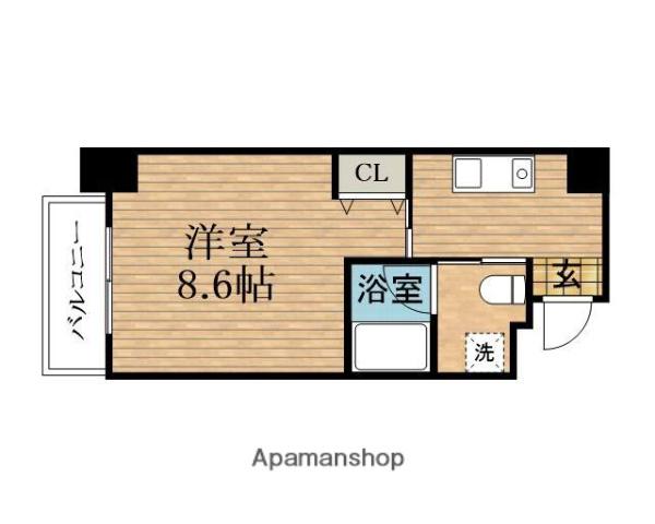 ROMI SKY南久宝寺(1K/3階)の間取り写真