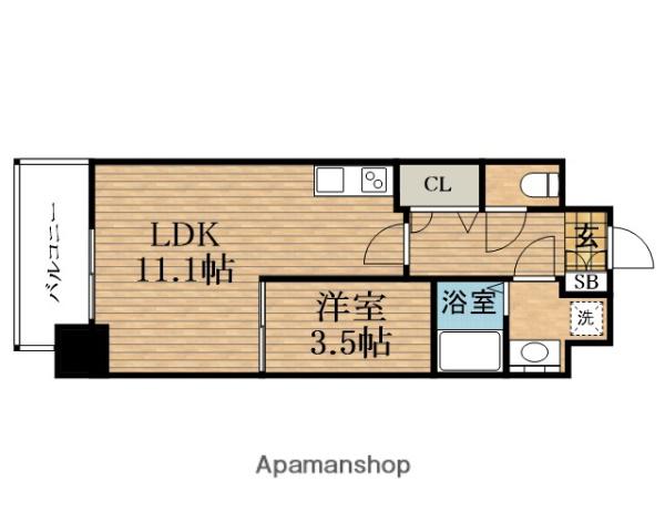 プレサンス堺筋本町エグゼブラン(1LDK/14階)の間取り写真