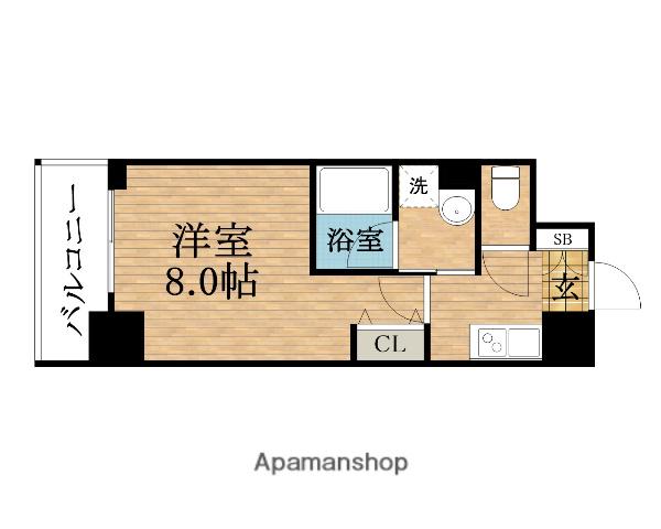 フォーチュン松屋町(1K/3階)の間取り写真