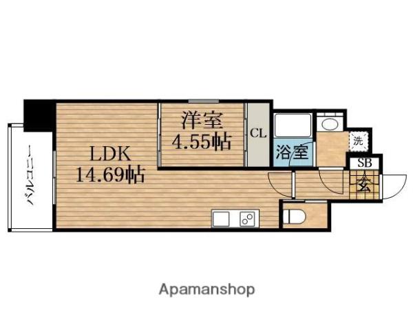 レオングラン本町橋(1LDK/9階)の間取り写真