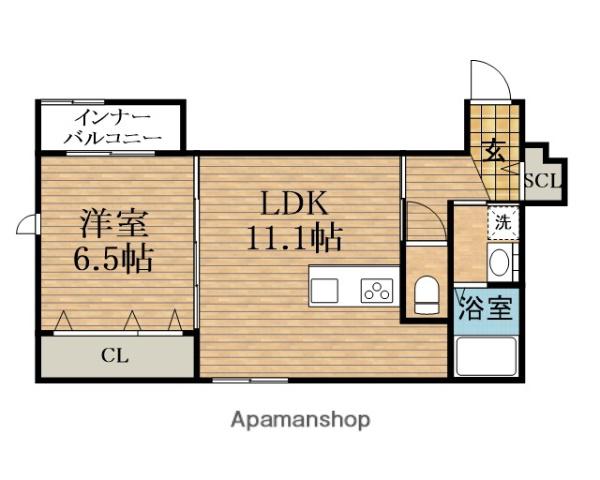 TRICERA COURT(1LDK/1階)の間取り写真