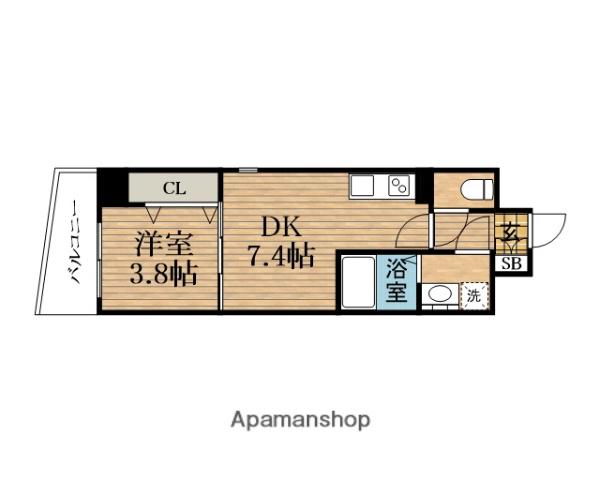 CITY PAL CREST TANIMACHI(1DK/6階)の間取り写真