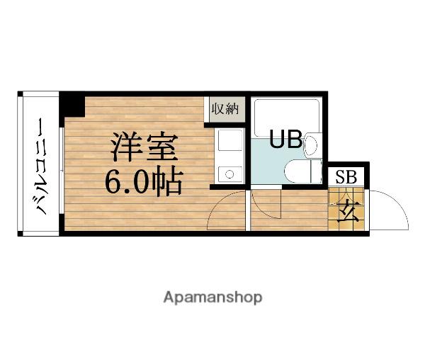 グラシア松屋町(1K/3階)の間取り写真